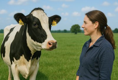 Vache agricultrice